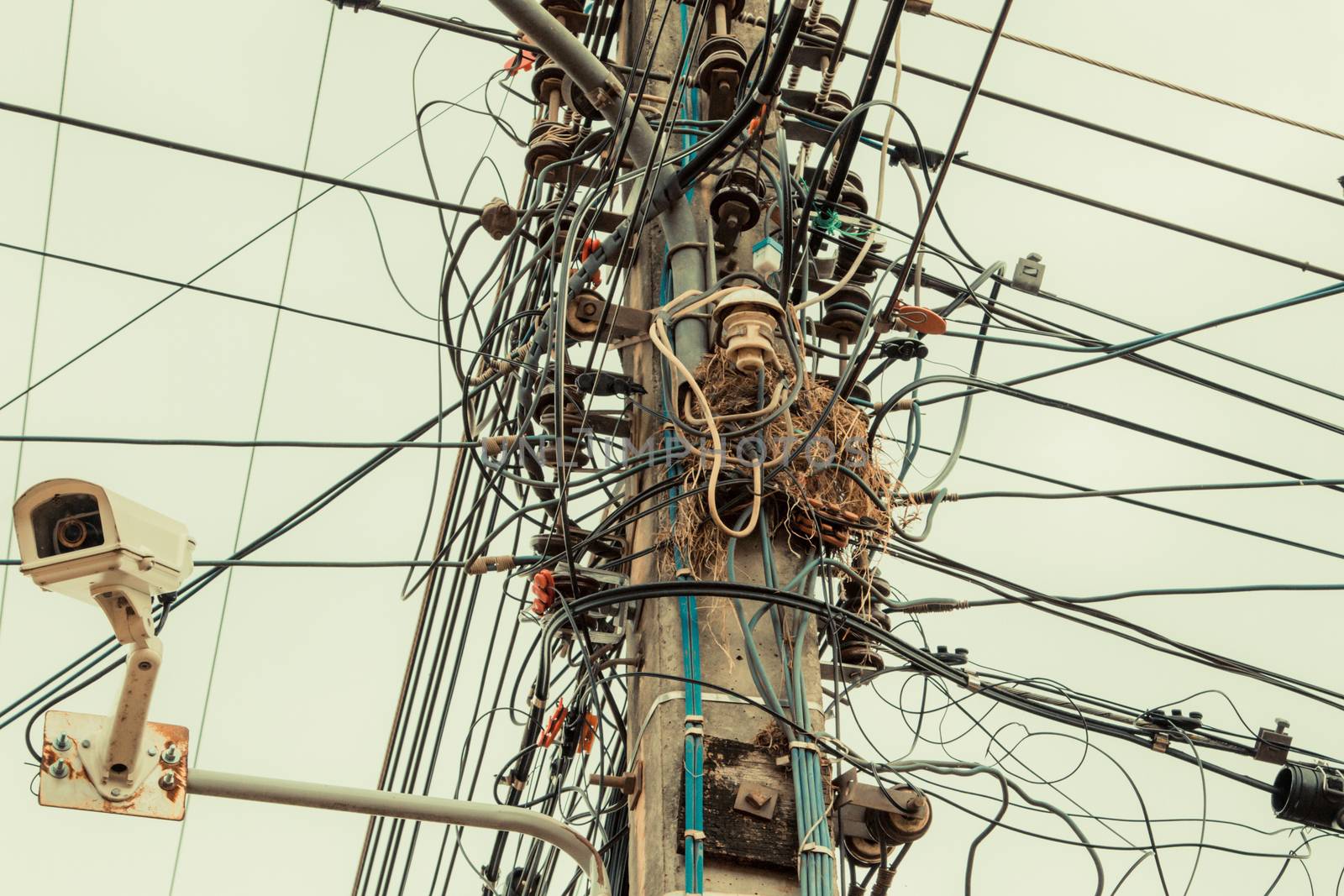 complicated arrangement of Thailand electric wire by N_u_T