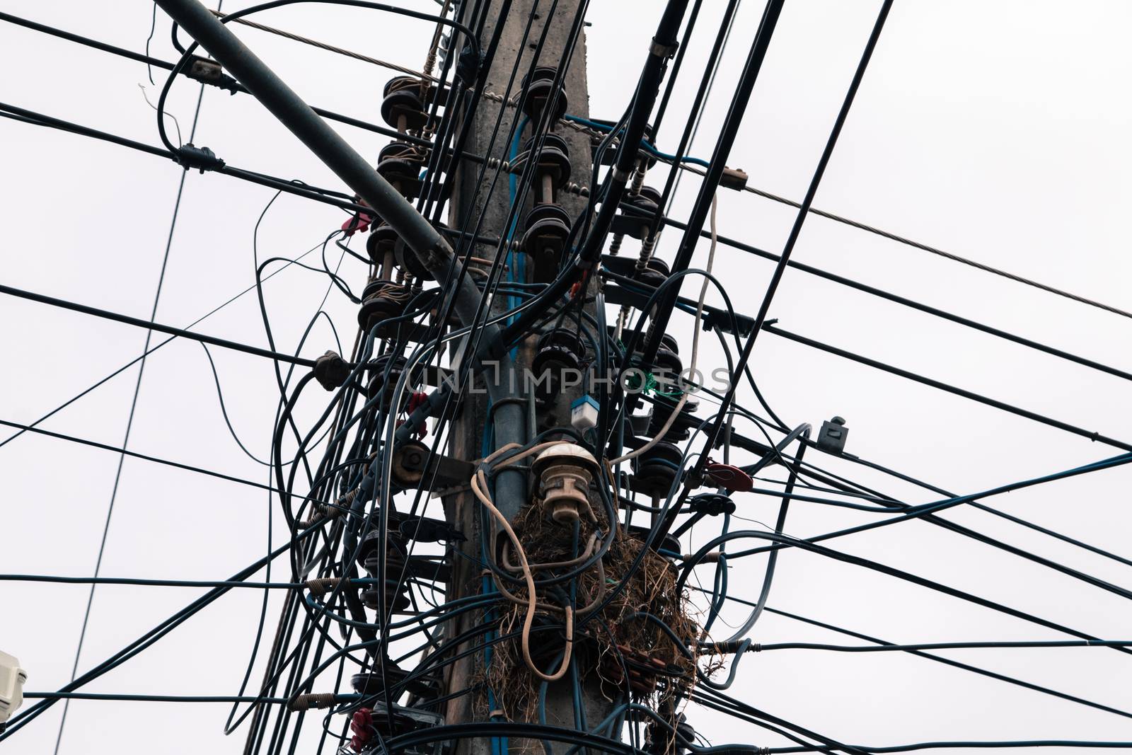 complicated arrangement of Thailand electric wire by N_u_T