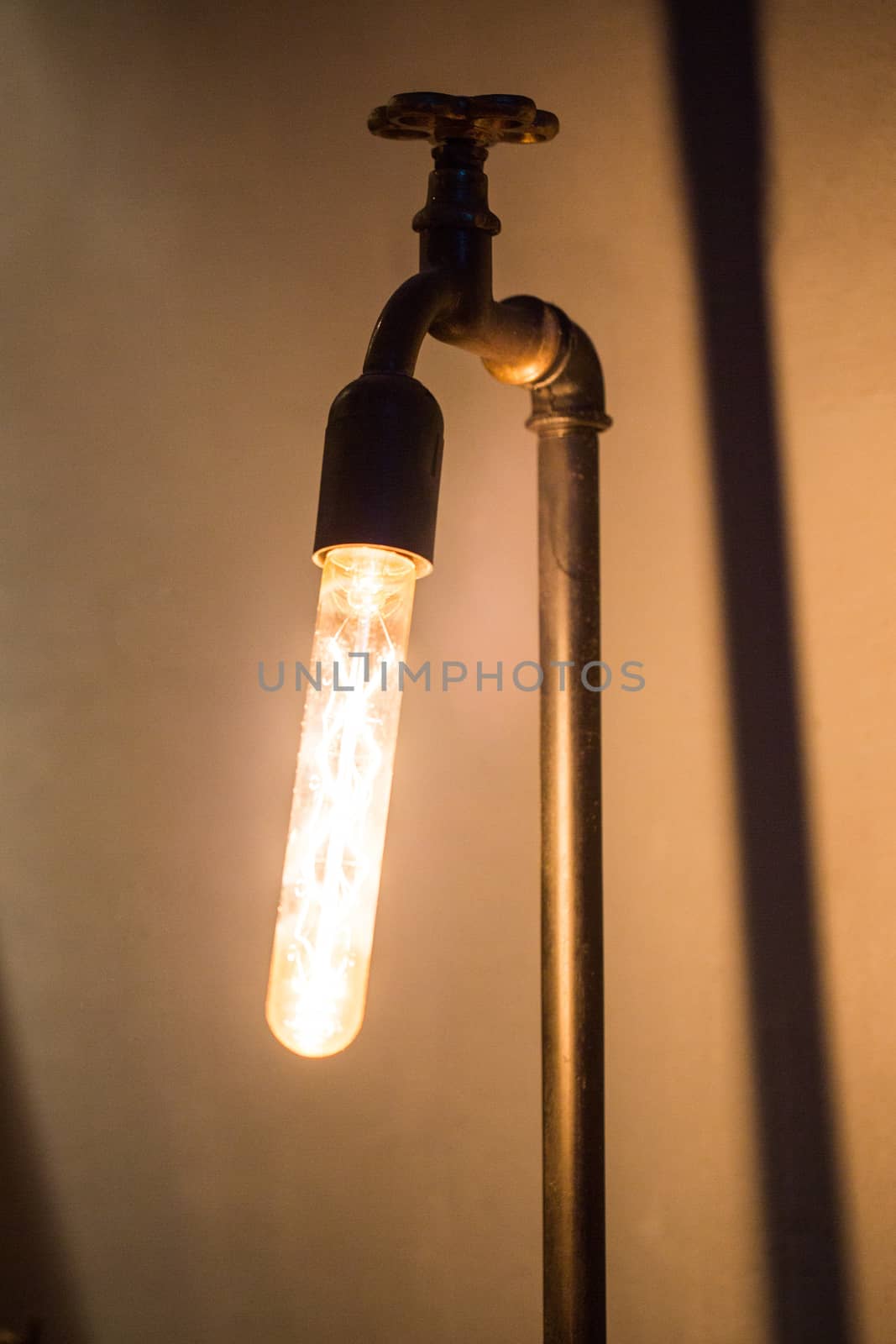incandescent light built into the faucet