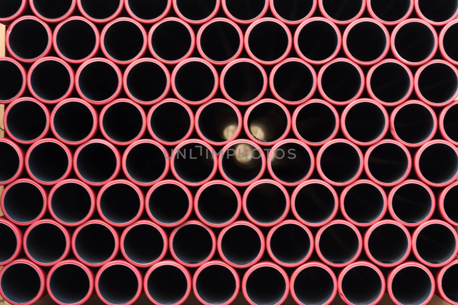 Temporary storage of various plastic pipes
