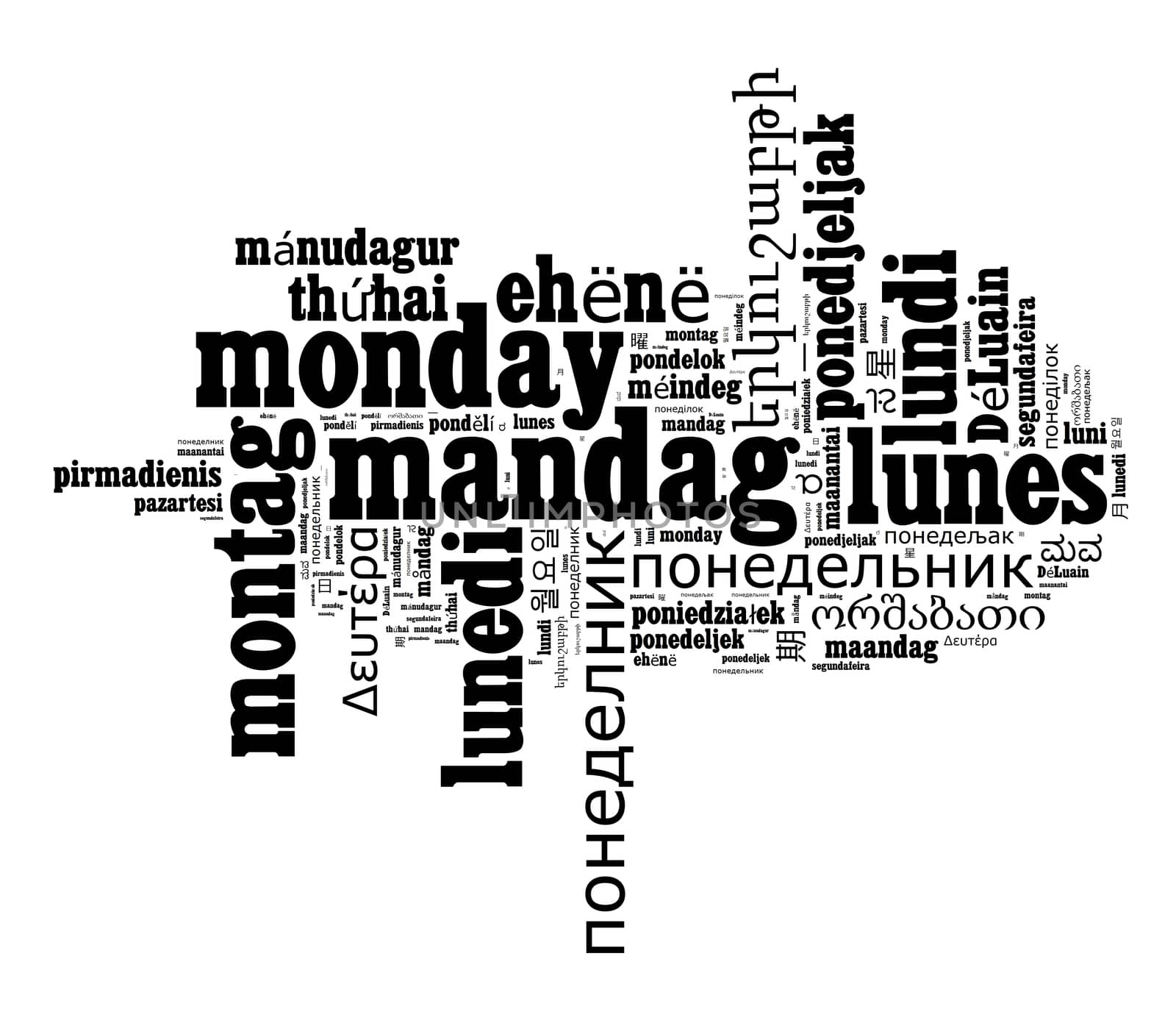 Word Monday in different languages by eenevski