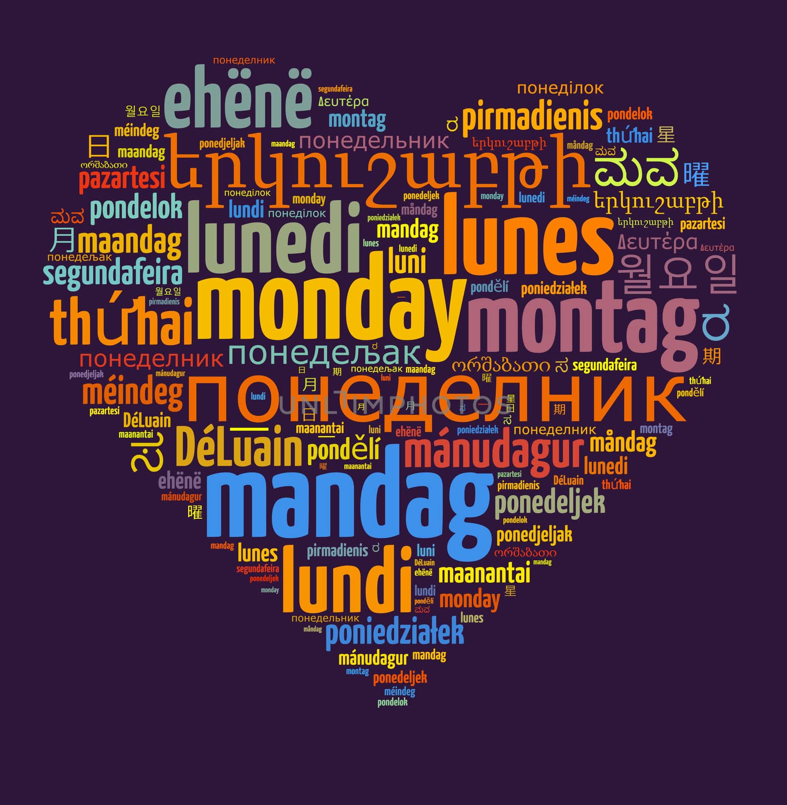 Word Monday in different languages by eenevski
