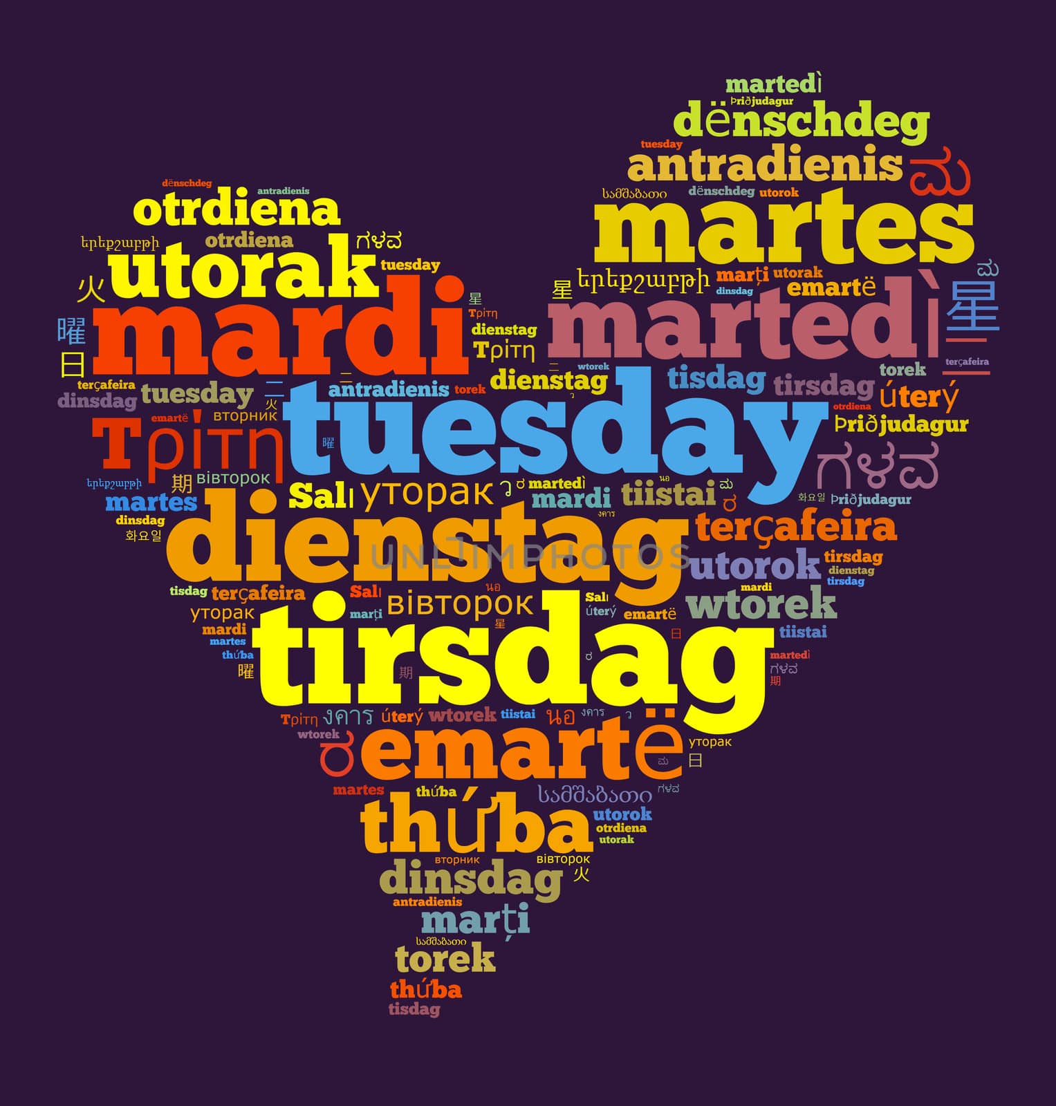 Word Tuesday in different languages by eenevski