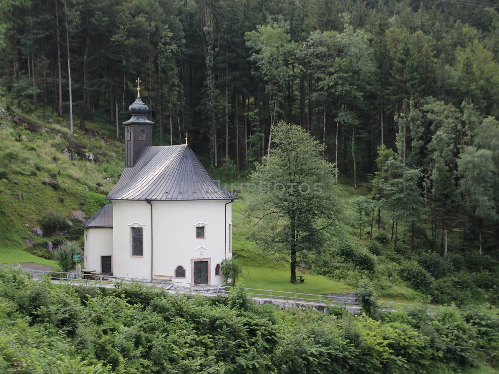 Old Road Church at Pass Lueg in Austria Europe by HoleInTheBox