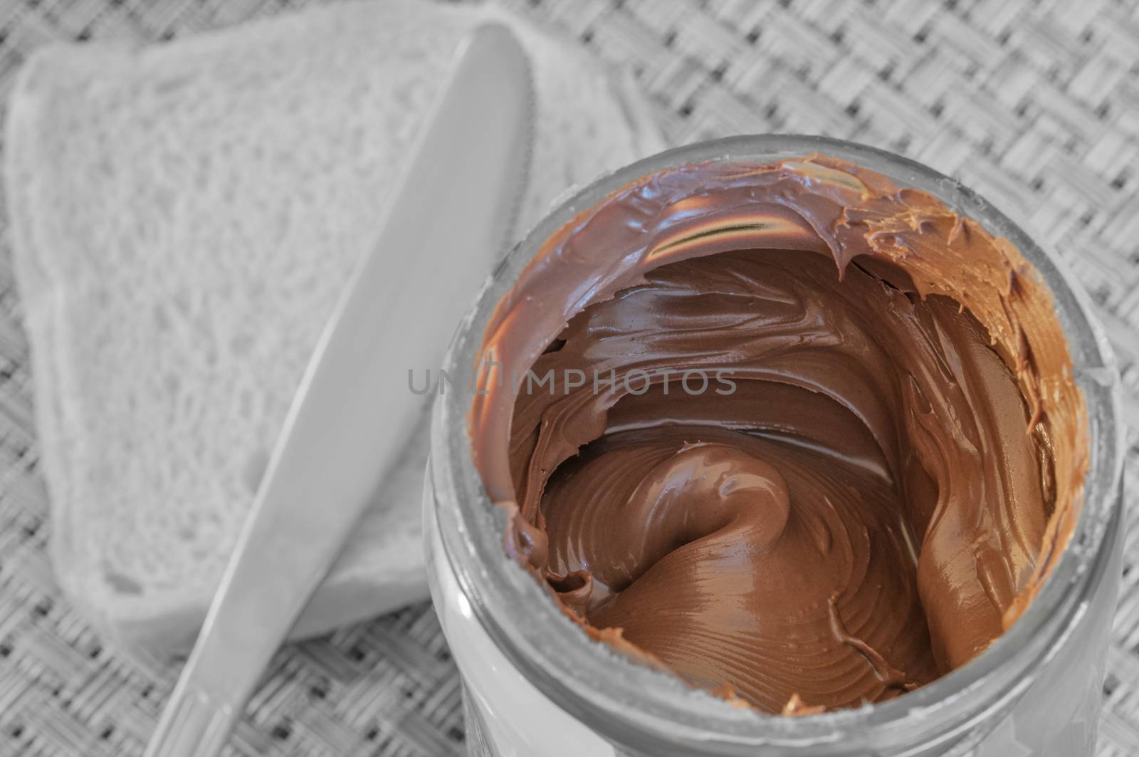 Chocolate cream, black and white background  by easyclickshop