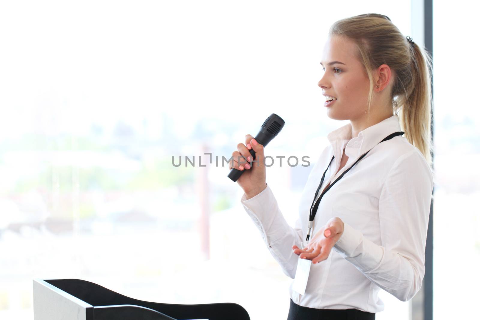 Businesswoman giving presentation by ALotOfPeople