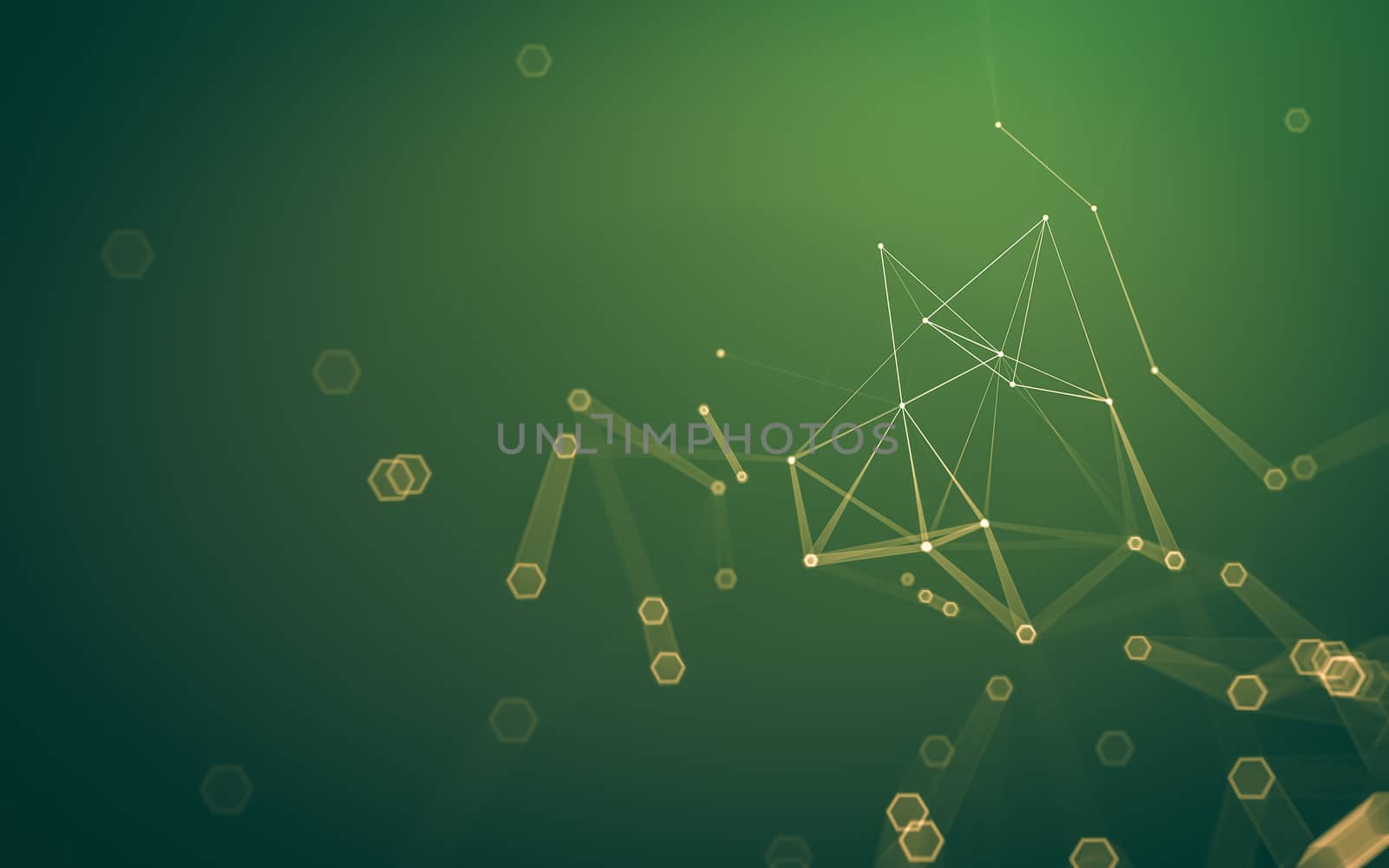 Abstract polygonal space low poly dark background with connecting dots and lines. Connection structure. 3d rendering