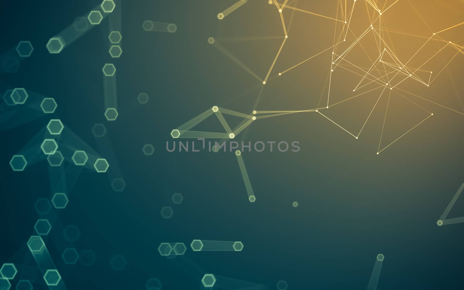 Abstract polygonal space low poly dark background with connecting dots and lines. Connection structure. 3d rendering