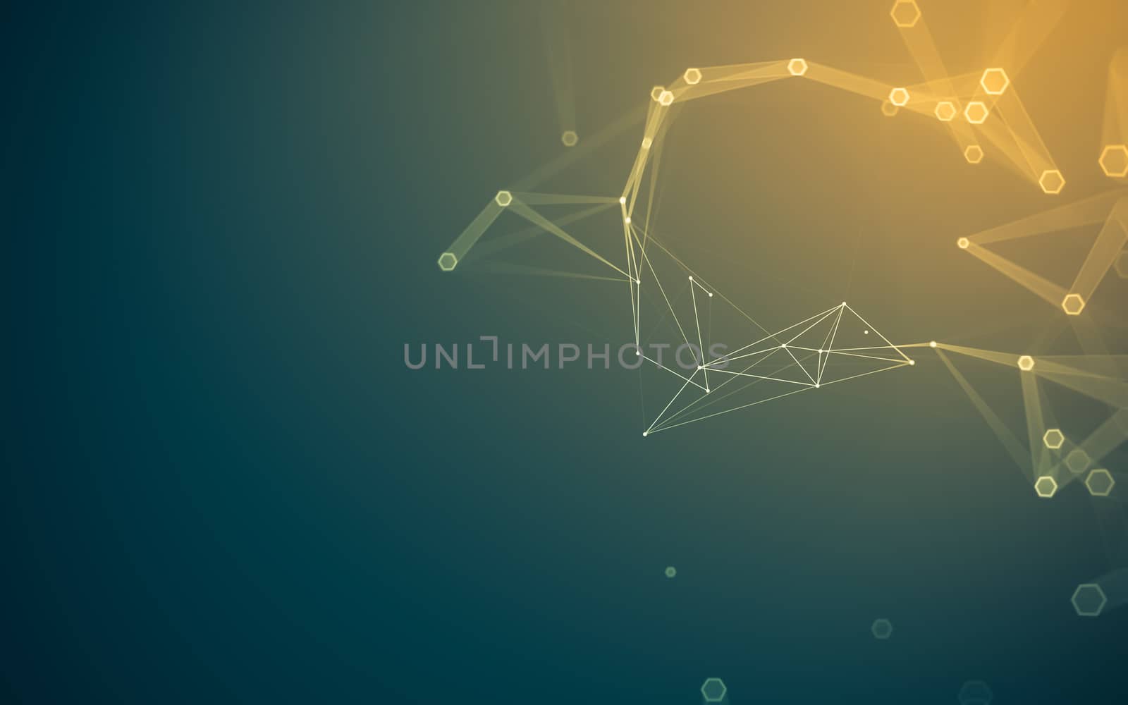 Abstract polygonal space low poly dark background with connecting dots and lines. Connection structure. 3d rendering