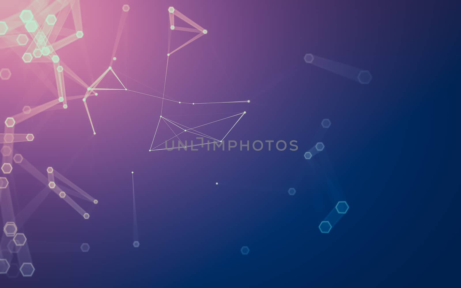 Abstract polygonal space low poly dark background with connecting dots and lines. Connection structure. 3d rendering