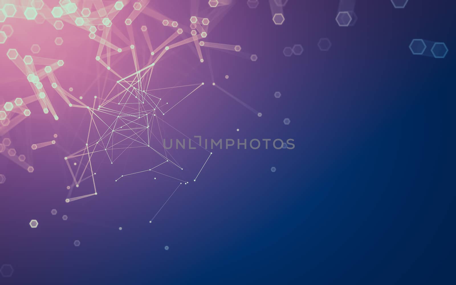 Abstract polygonal space low poly dark background with connecting dots and lines. Connection structure. 3d rendering