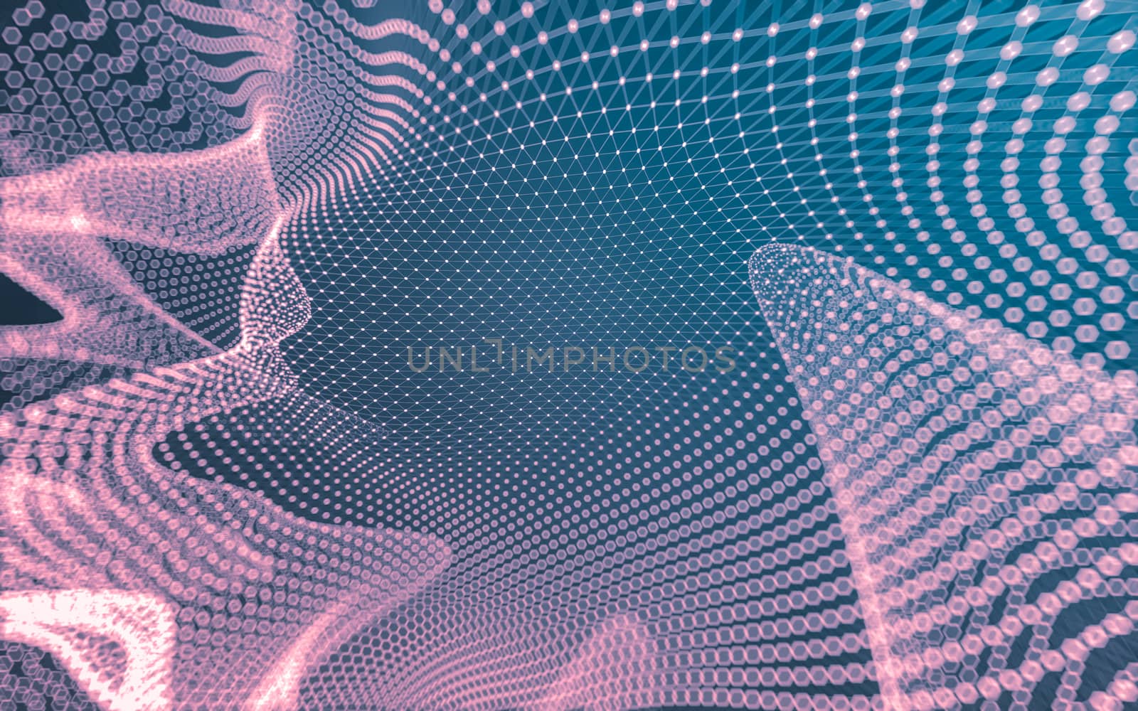 Abstract polygonal space low poly dark background with connecting dots and lines. Connection structure. 3d rendering