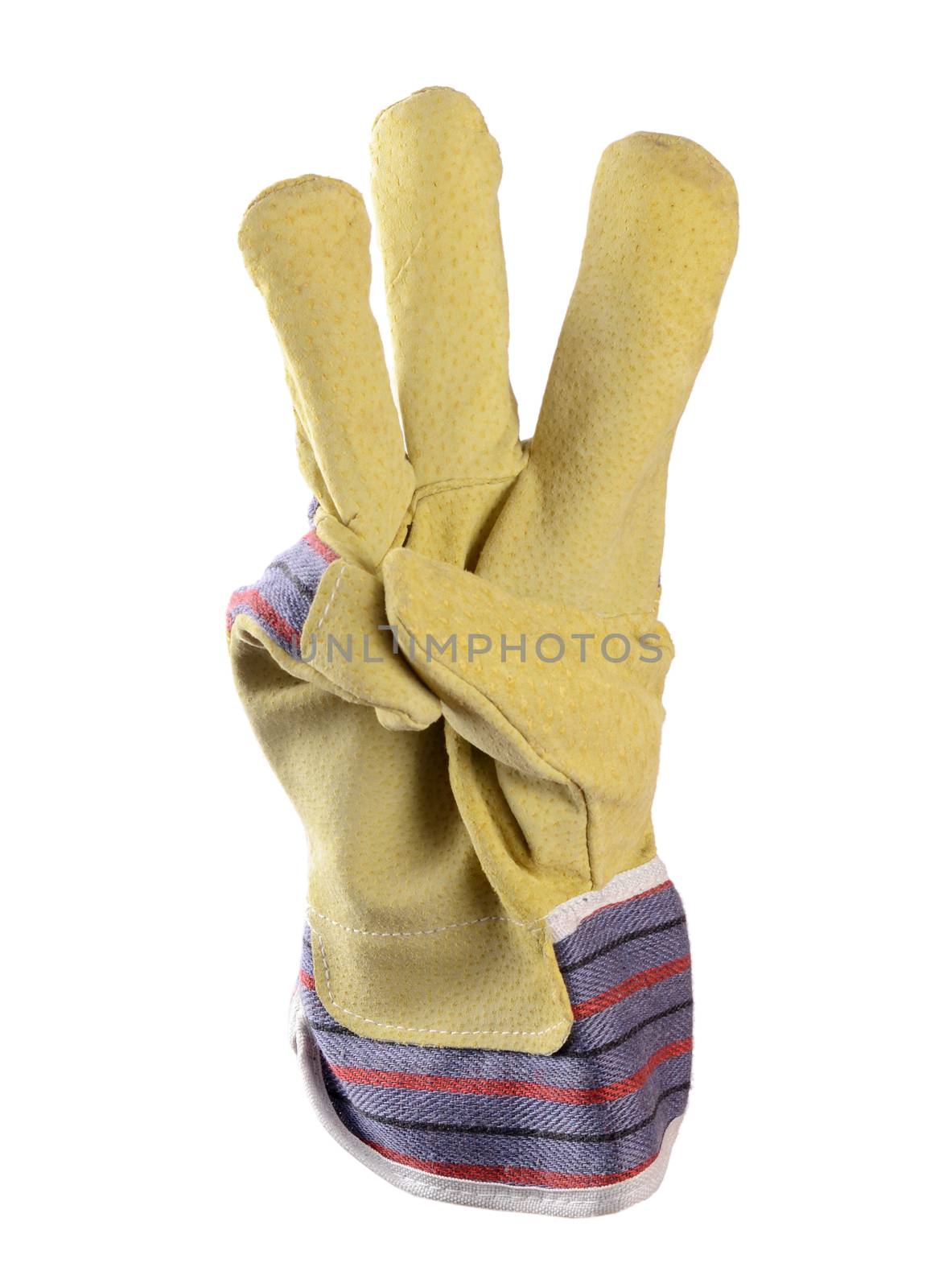 Working mens gloves on white background by SvetaVo