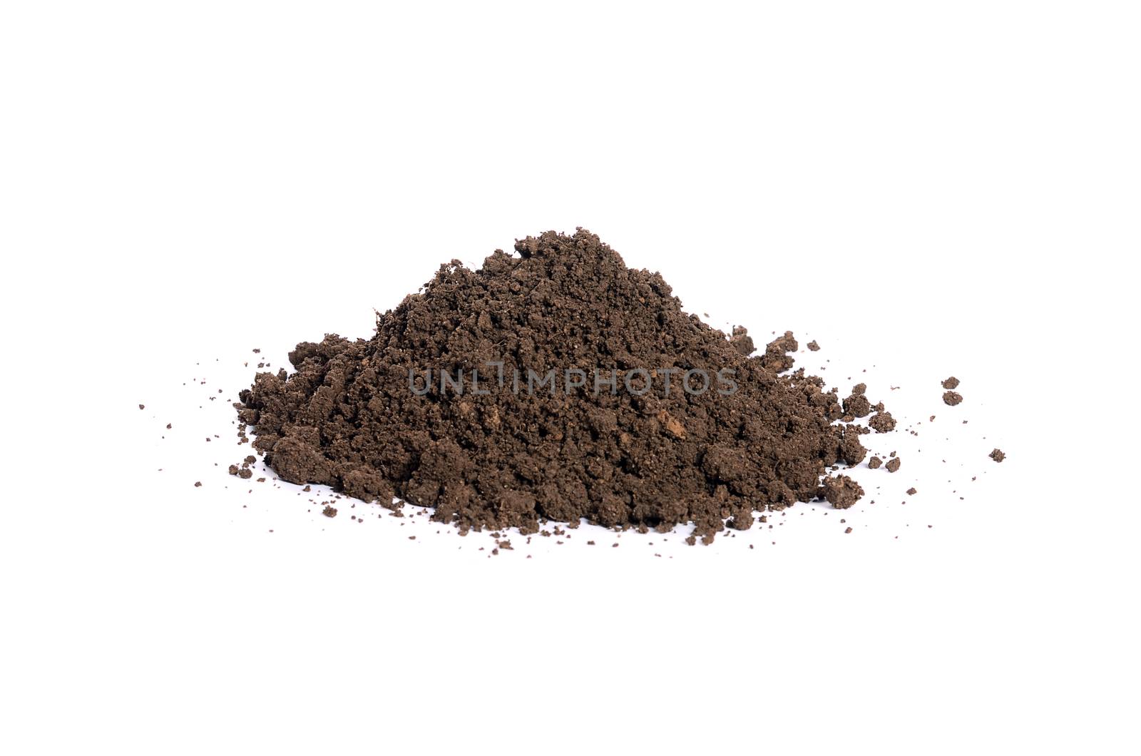 The ground closeup isolated on white background