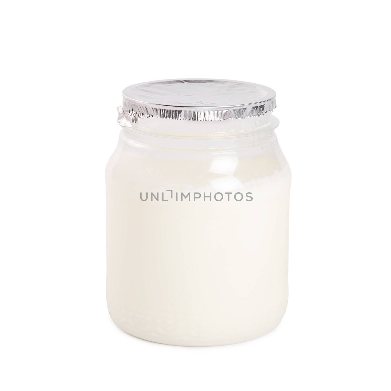 Yogurt in plastic packaging isolated on white