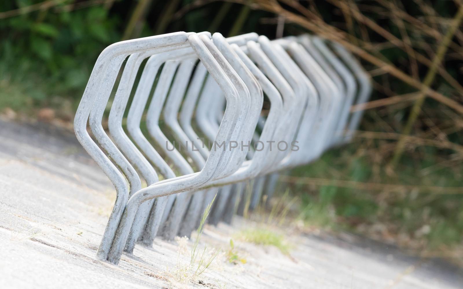 Bike rack in front of a dutch school