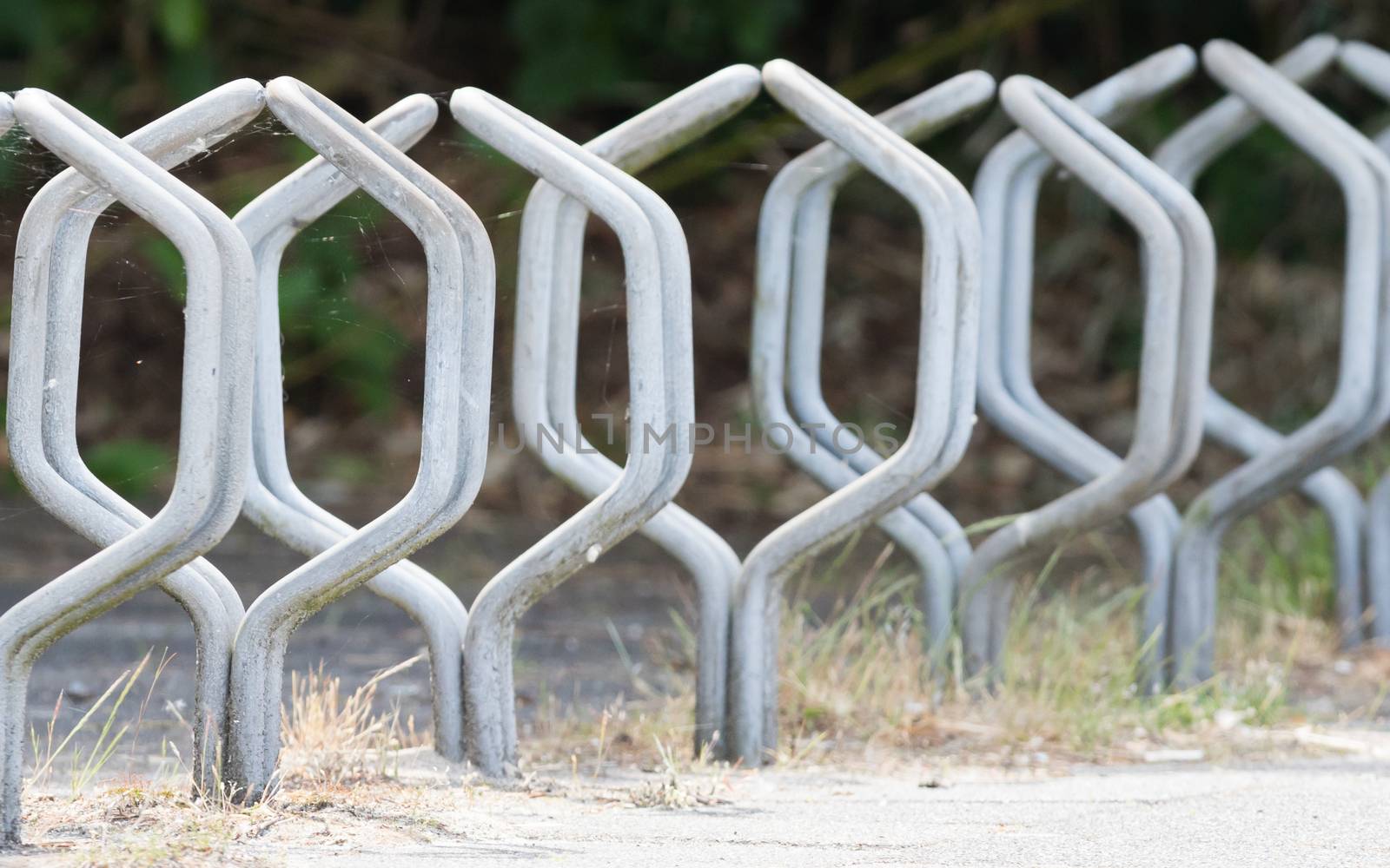 Bike rack in front of a dutch school