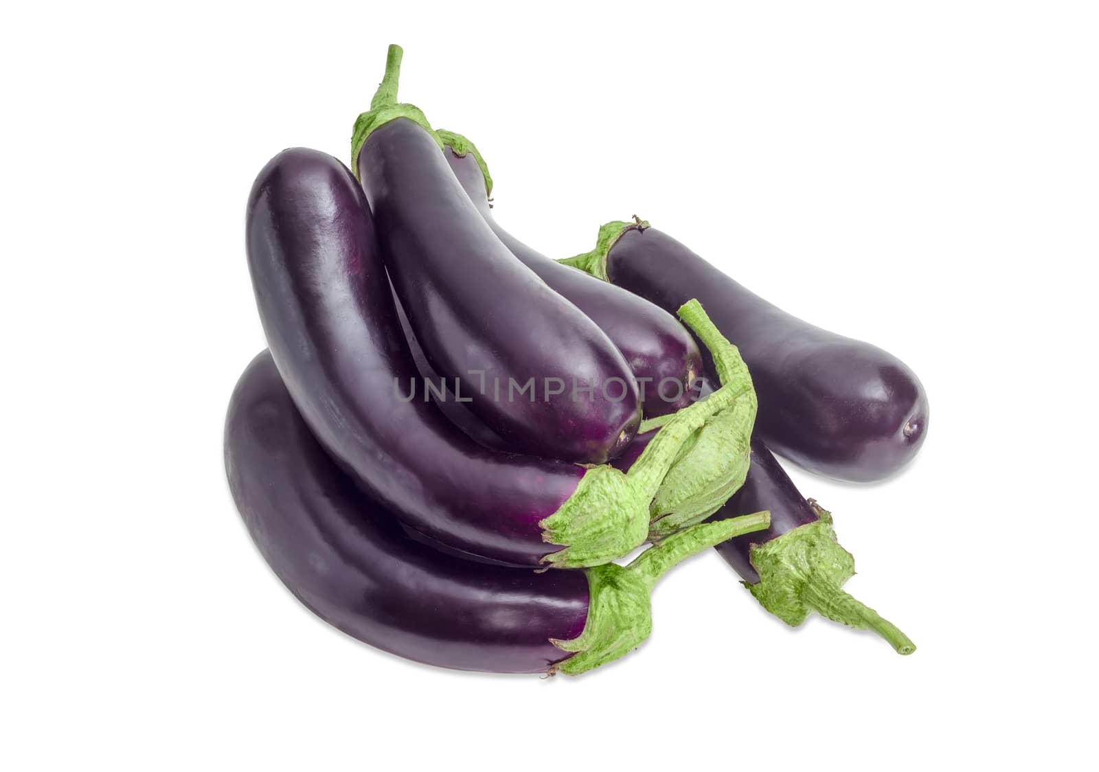 Fresh purple eggplants on a light background by anmbph