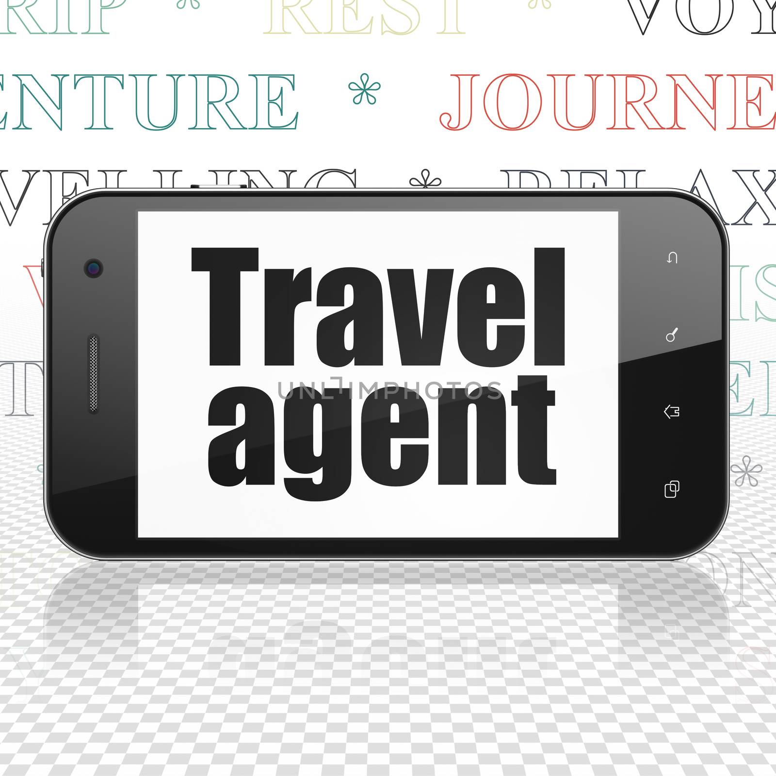 Travel concept: Smartphone with Travel Agent on display by maxkabakov