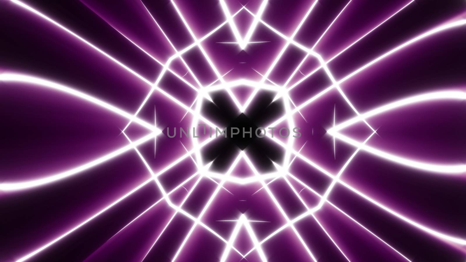 Abstract background with shiny kaleidoscope. Digital backdrop. 3d render