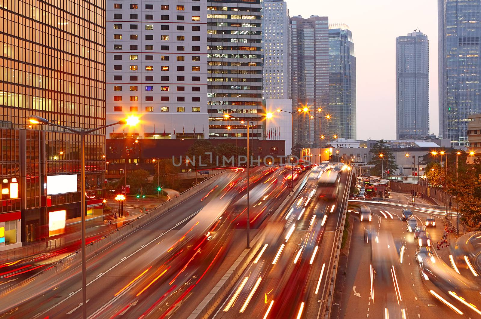 Highway with lots of cars.