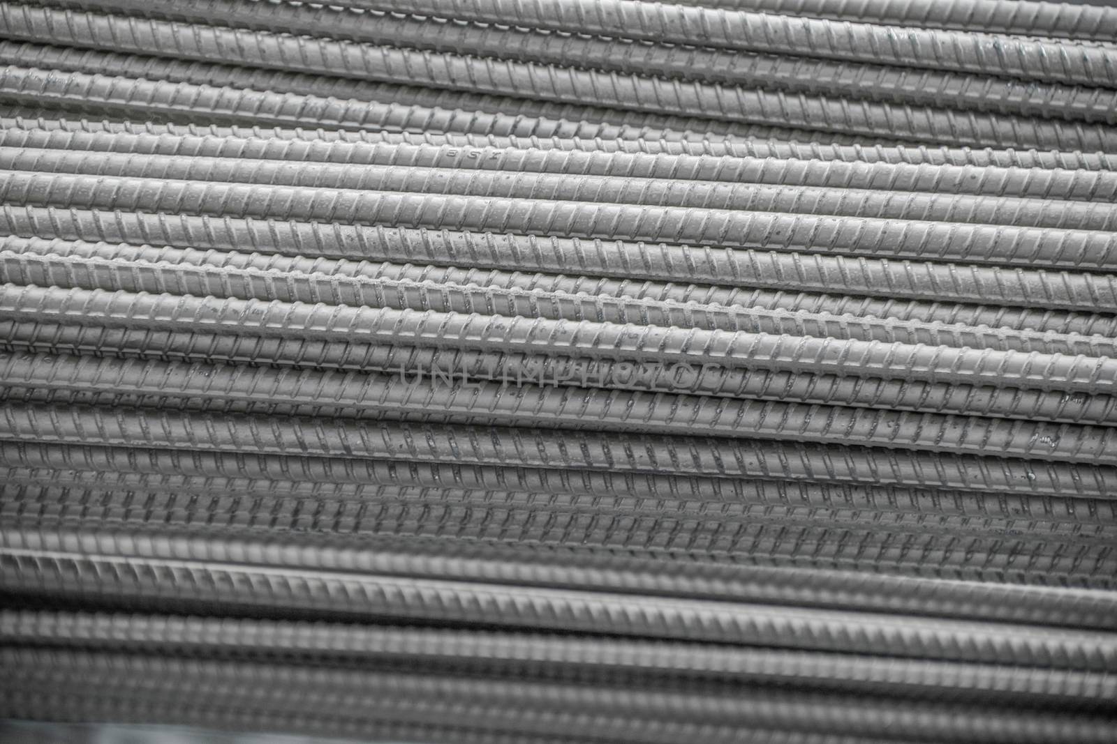 pile steel bar, close up
