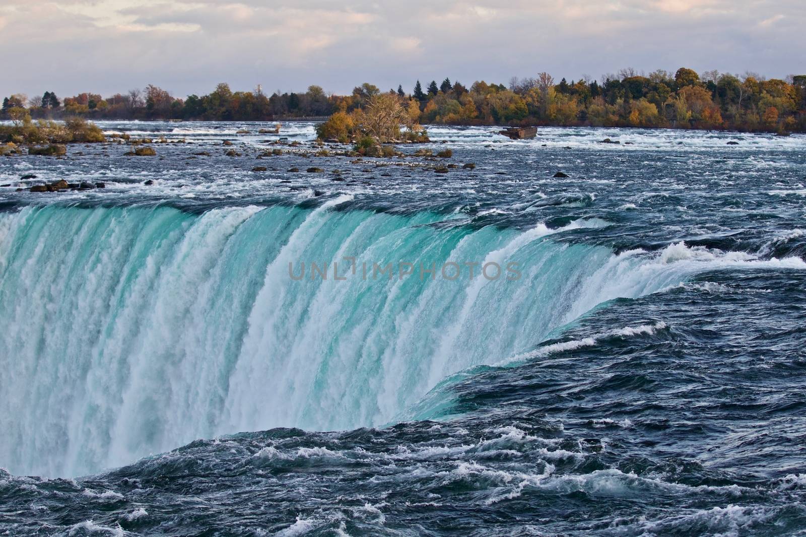 Beautiful postcard of amazing powerful Niagara waterfall by teo
