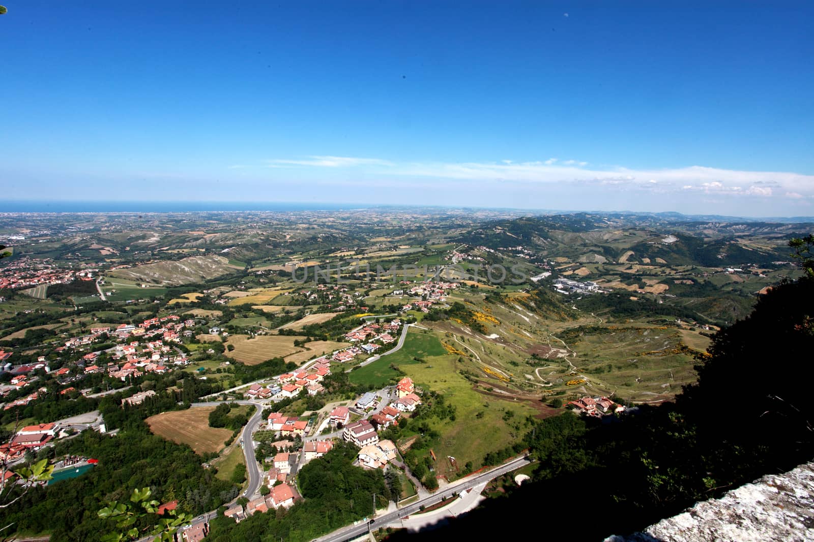 Panoramic view of the plain from the san marino castle