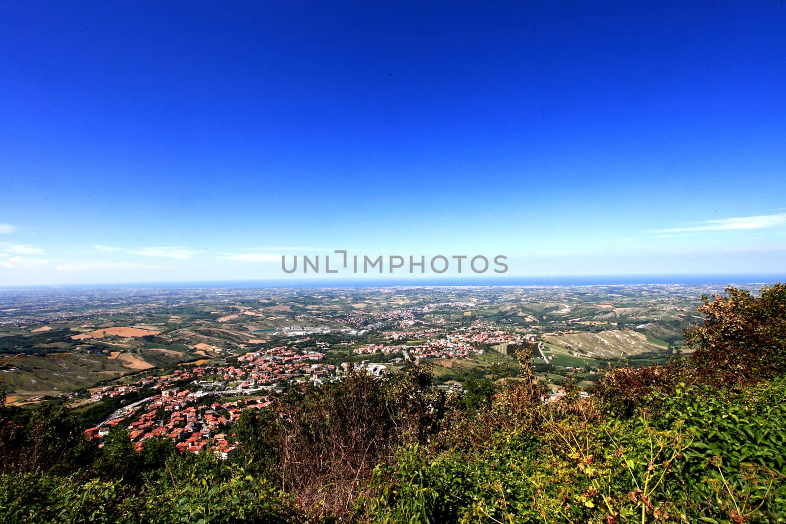 Panoramic view of the plain from the san marino castle