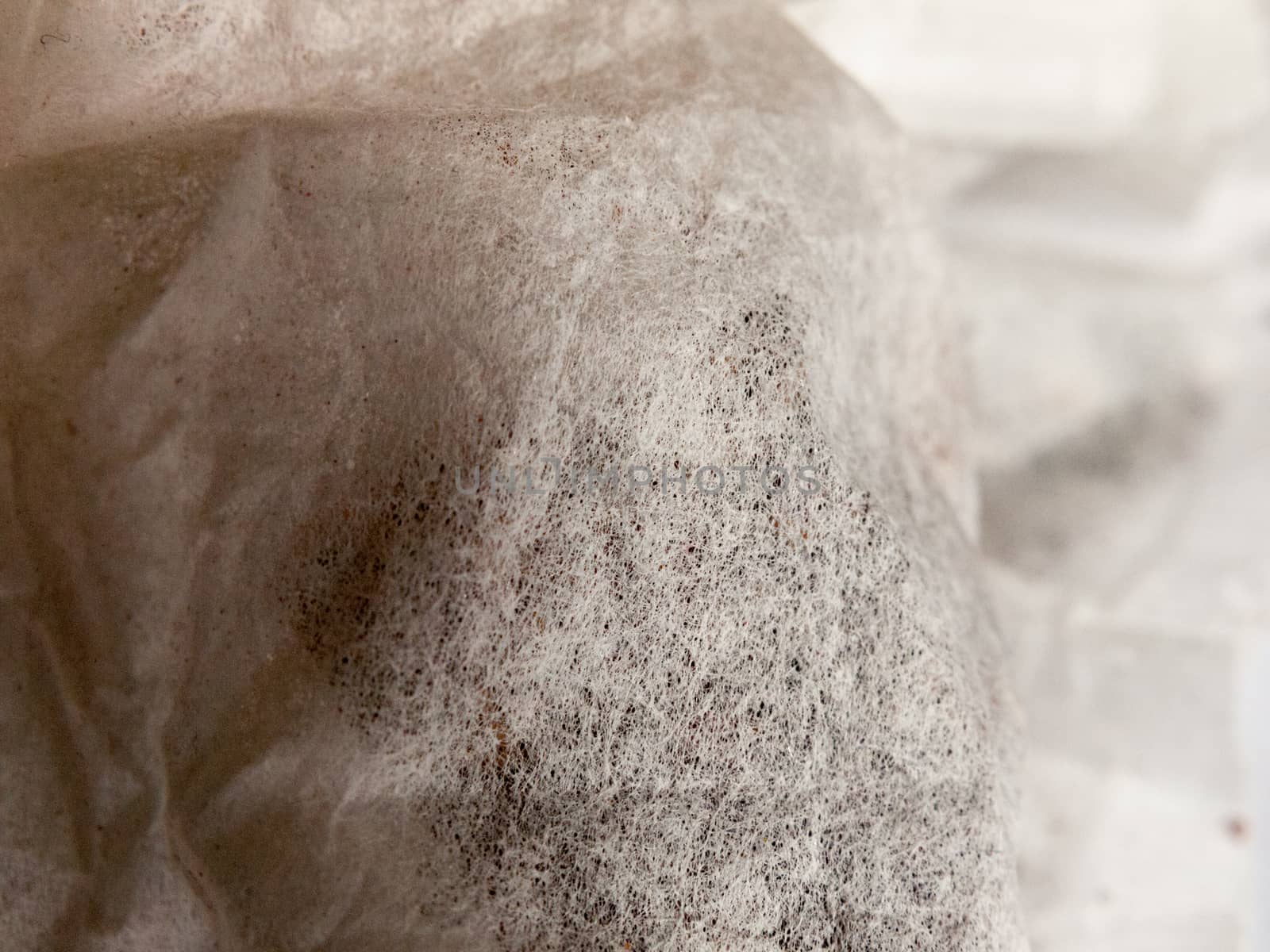 Close up texture of tea bags macro detail