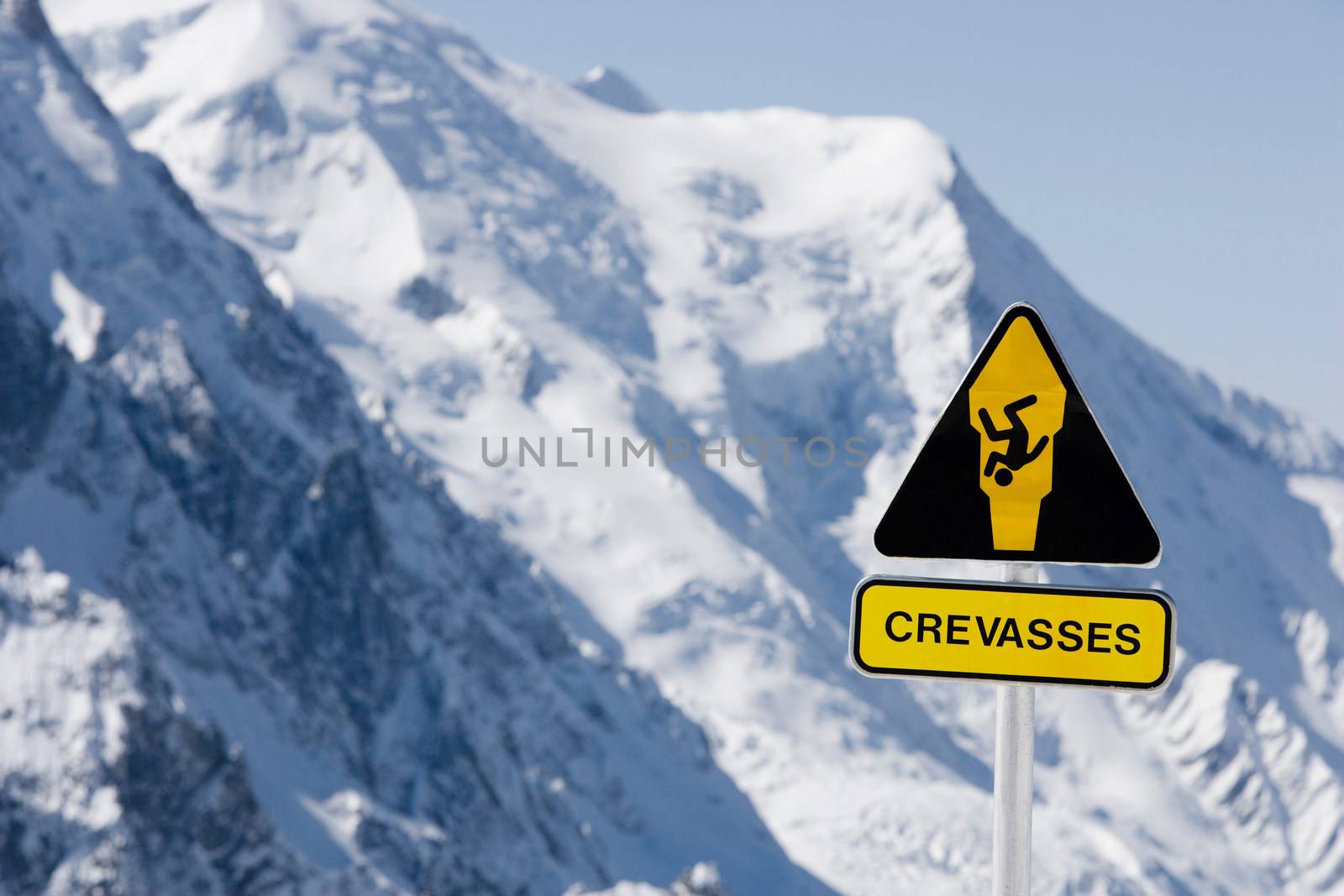 Danger crevasses sign