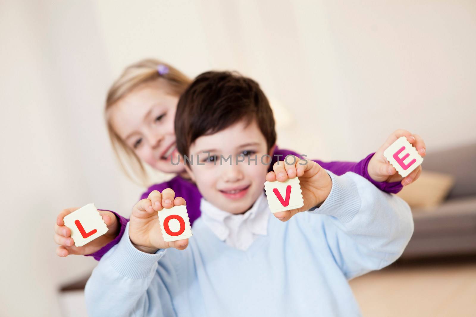 kids showing love-characters