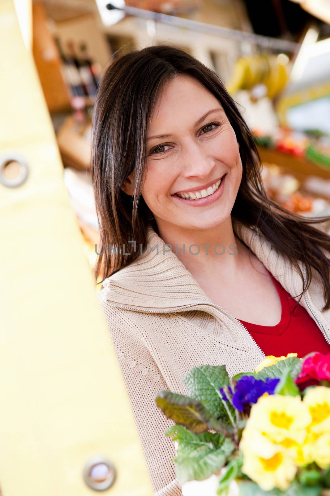 portrait of woman at marketplace
