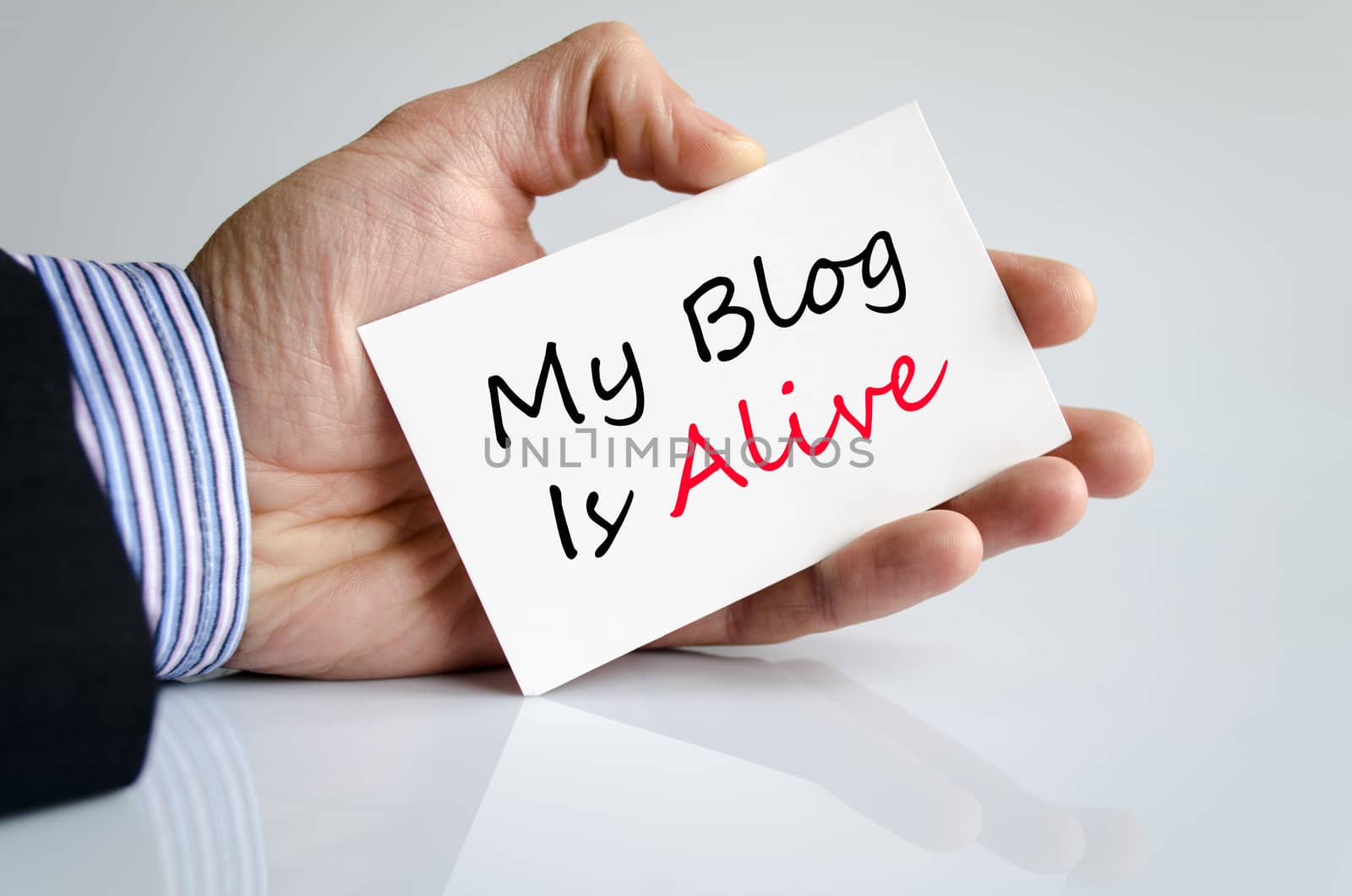 My blog is alive text concept isolated over white background