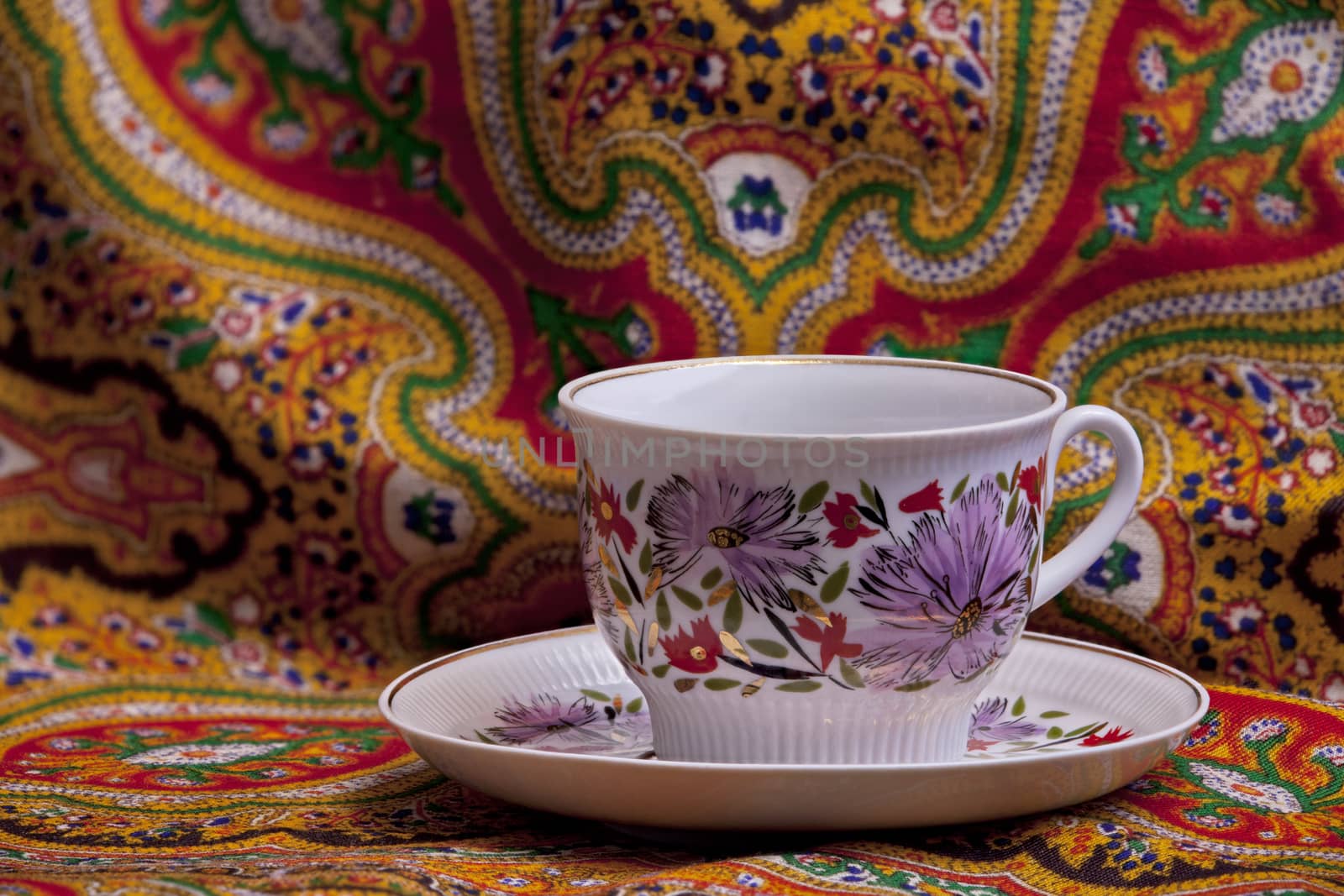 tea cup with floral ornament by mrivserg