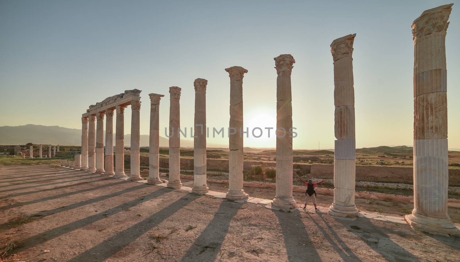 columns of the ancient city and visit