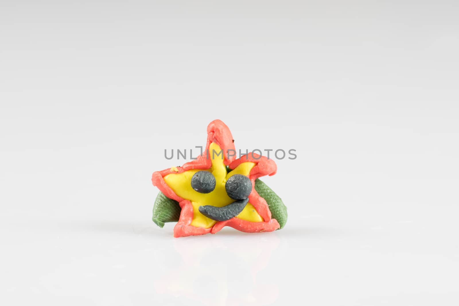 Plasticine figures, children's play, fairy-tale characters, white background