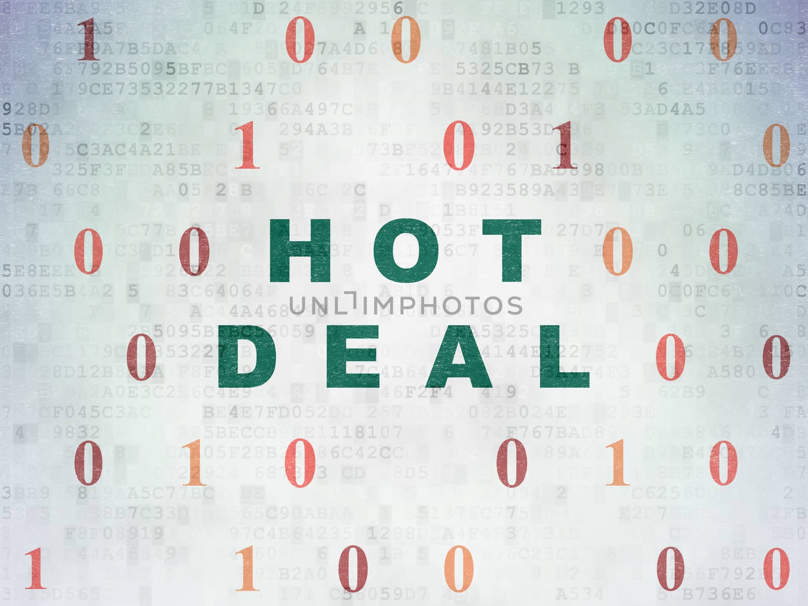 Finance concept: Hot Deal on Digital Data Paper background by maxkabakov