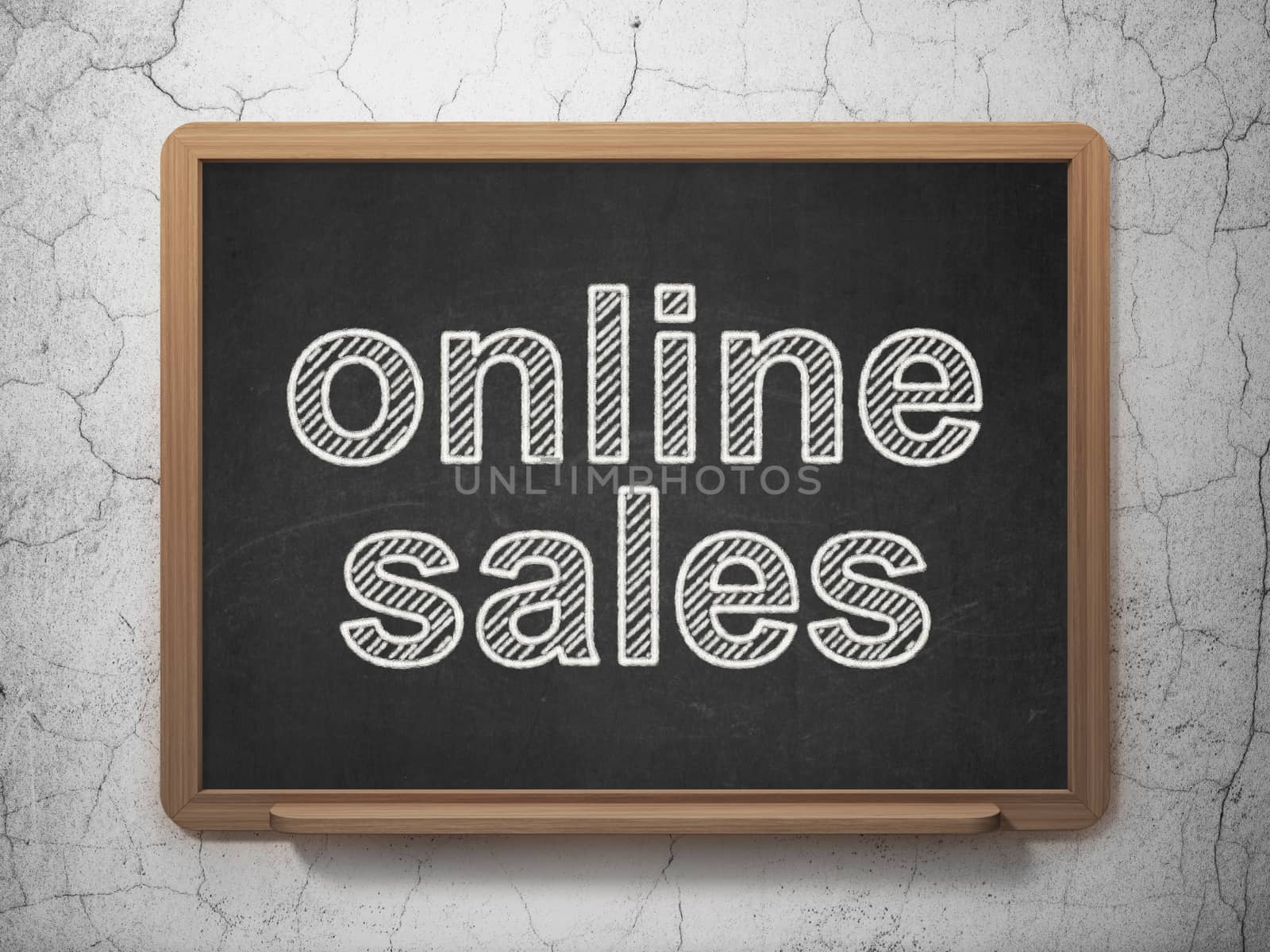 Marketing concept: Online Sales on chalkboard background by maxkabakov