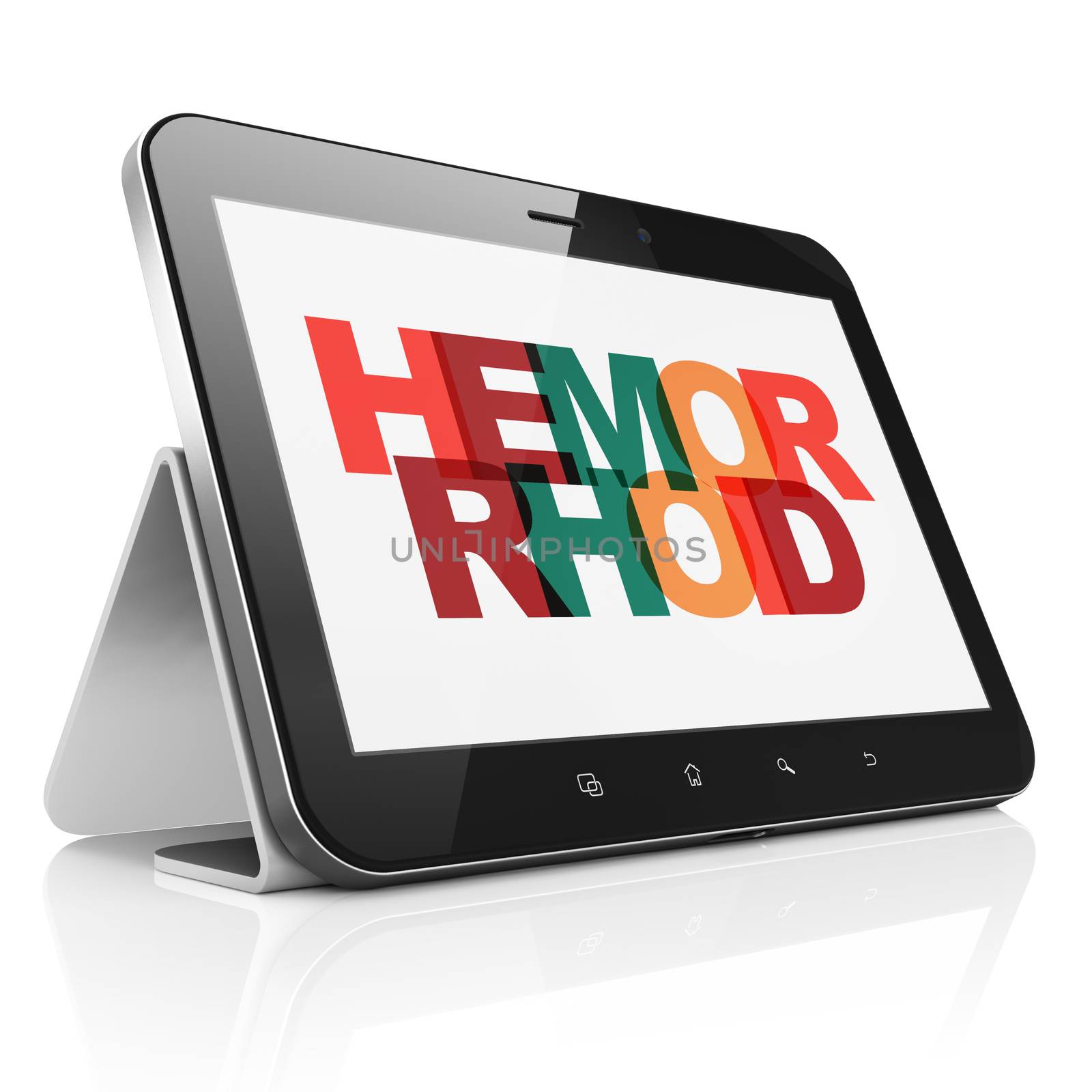 Health concept: Tablet Computer with Painted multicolor text Hemorrhoid on display, 3D rendering