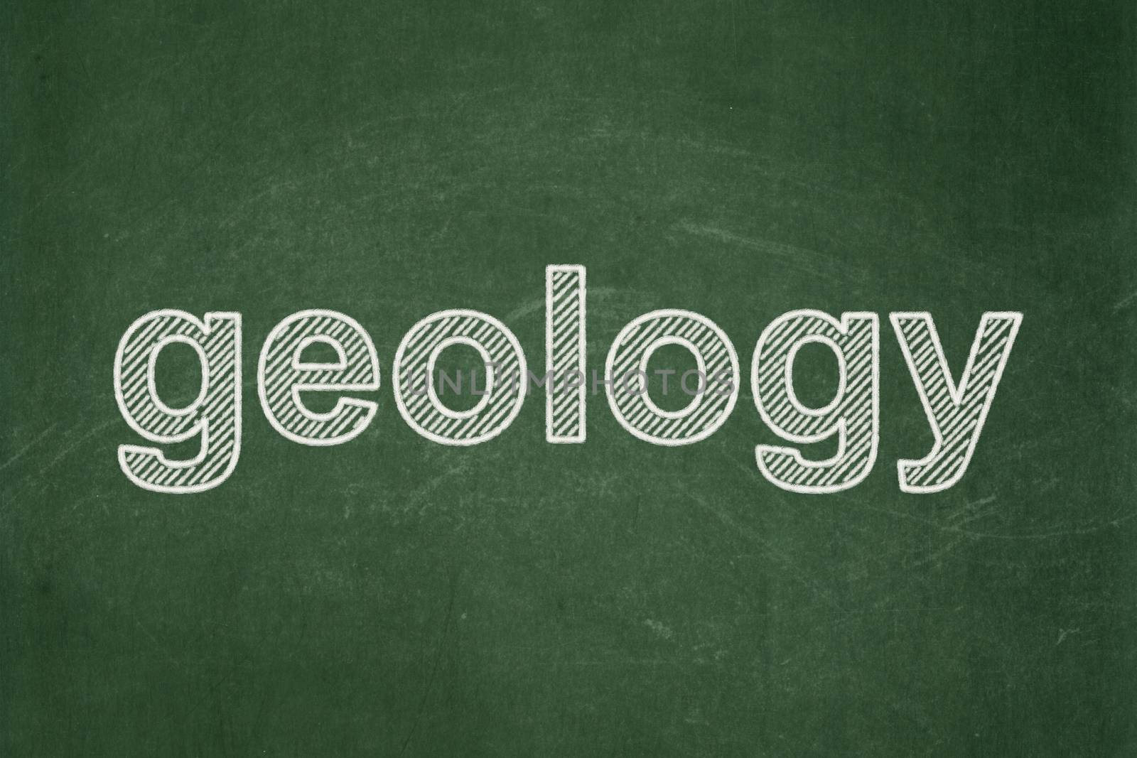 Studying concept: Geology on chalkboard background by maxkabakov