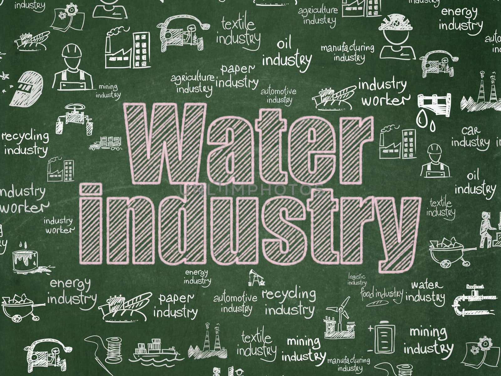 Industry concept: Water Industry on School board background by maxkabakov