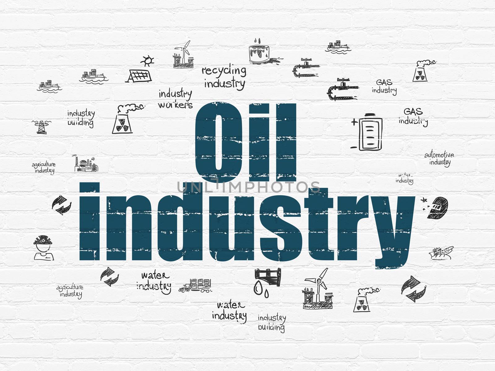 Industry concept: Oil Industry on wall background by maxkabakov
