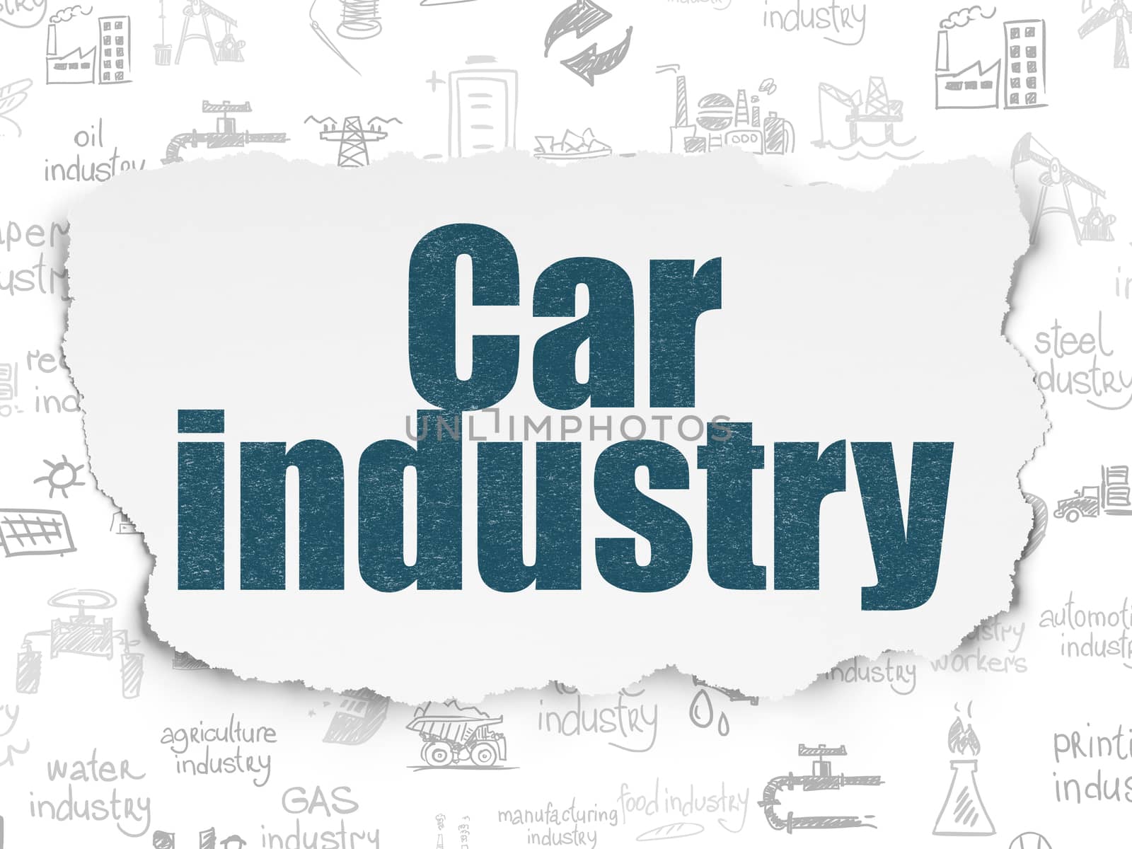 Manufacuring concept: Car Industry on Torn Paper background by maxkabakov