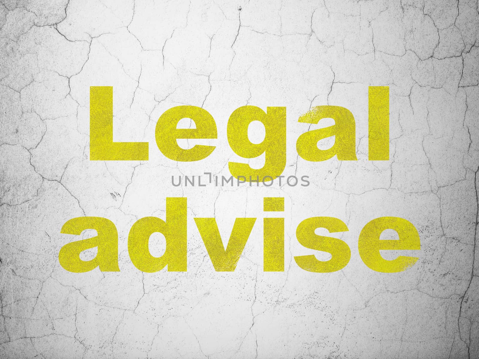 Law concept: Yellow Legal Advise on textured concrete wall background