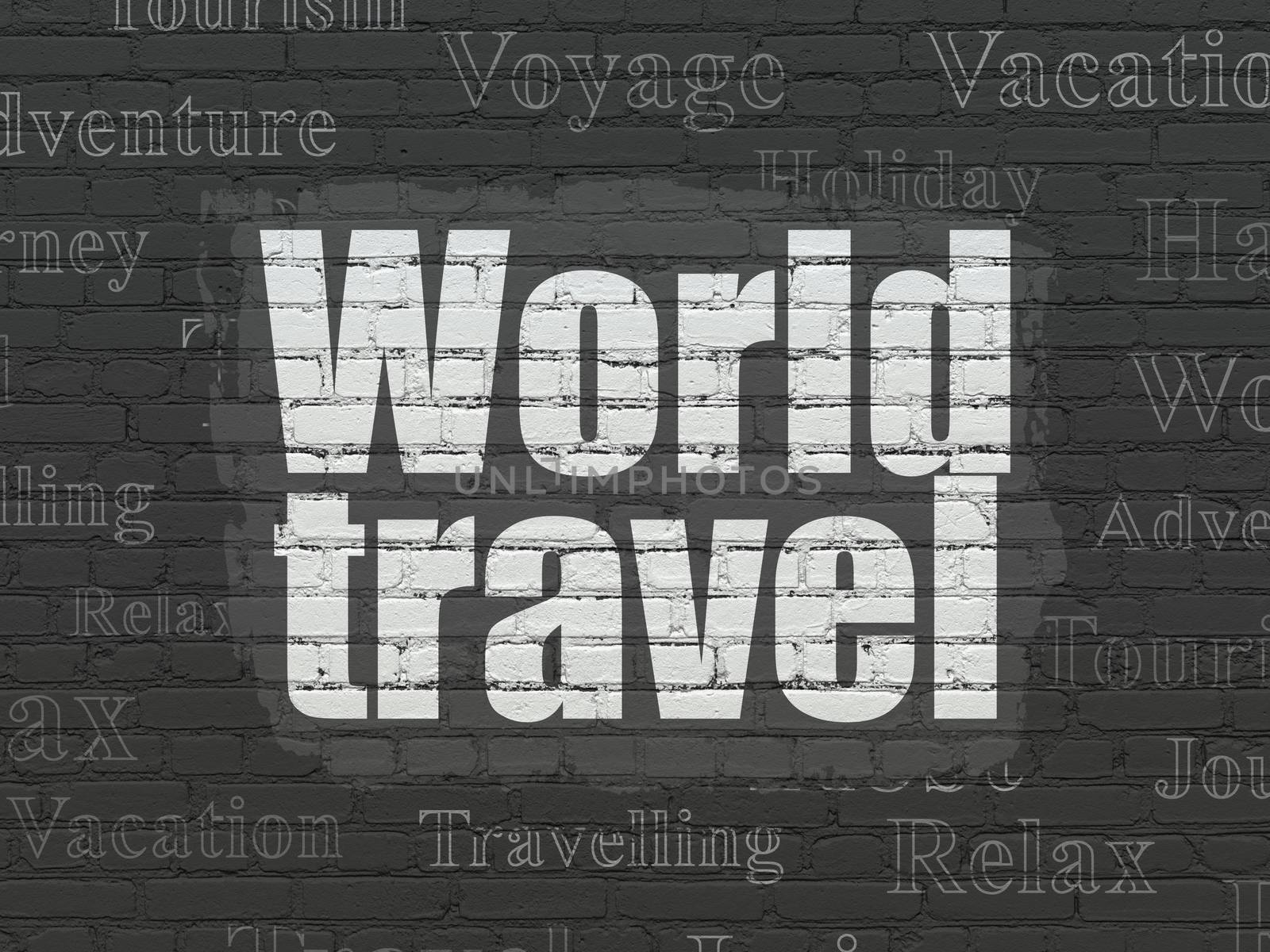 Travel concept: World Travel on wall background by maxkabakov