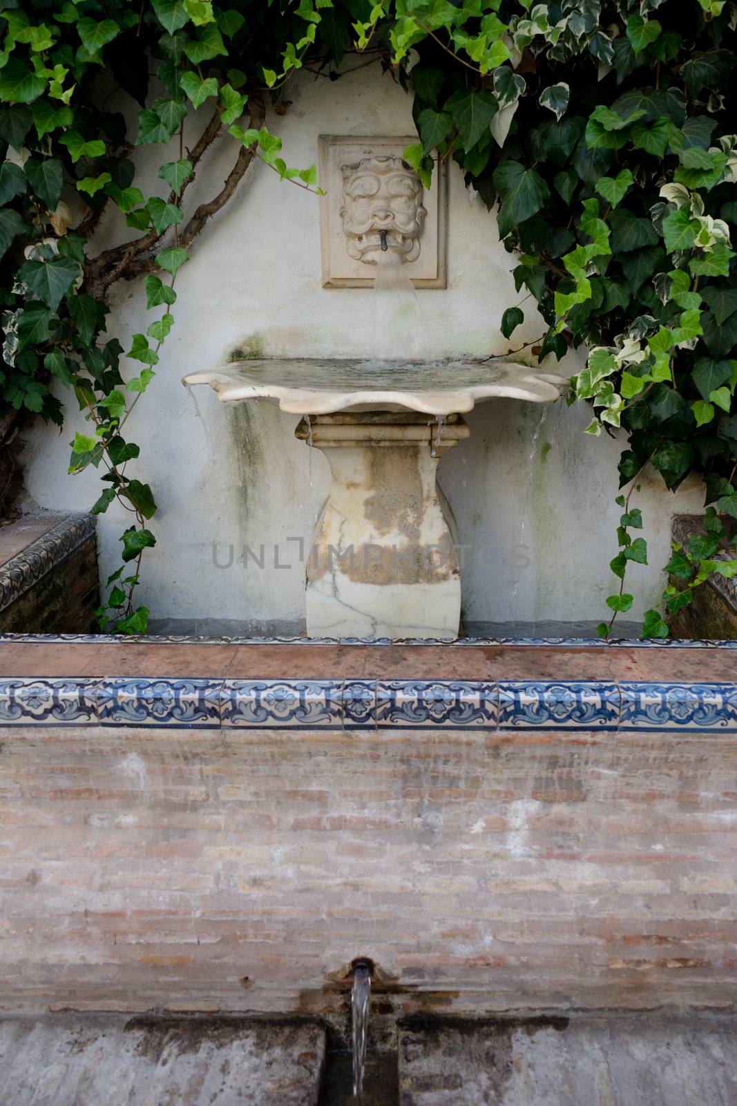 Water fountain in Seville, Spain, Europe