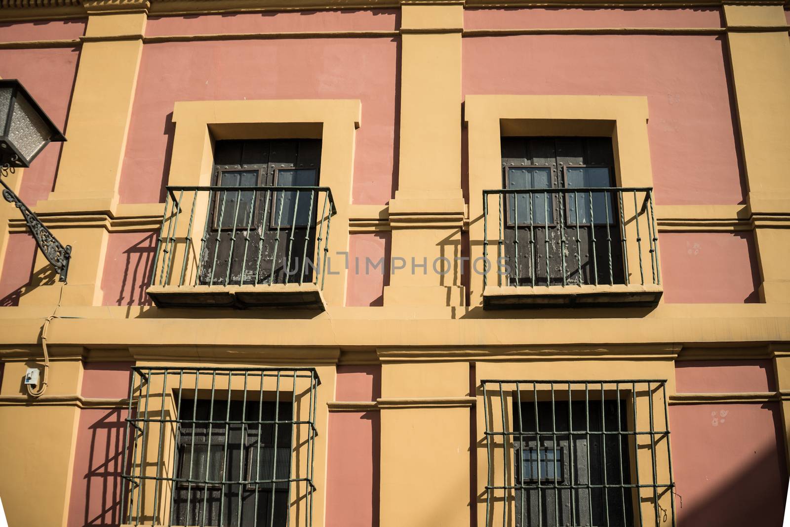 Windows in the streets of Seville, Spain, Europe