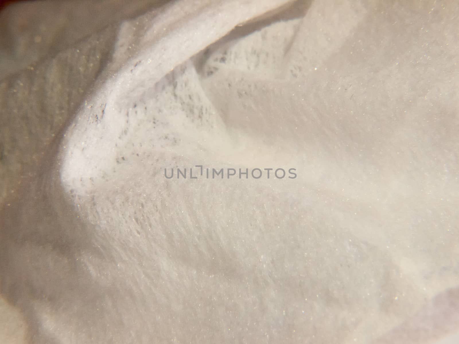 a white folded crumpled tissue wipe detail; England; UK