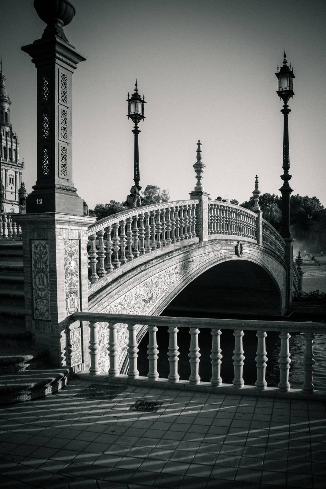 Bridge at Plaza de Espana in Seville, Spain, Europe